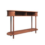 Solid Wood Console Table with Smooth Tambour Sliding Door - Image 3