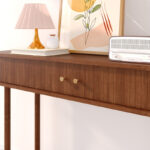 Modern Wooden Console Table with Smooth Tambour Door - Image 9
