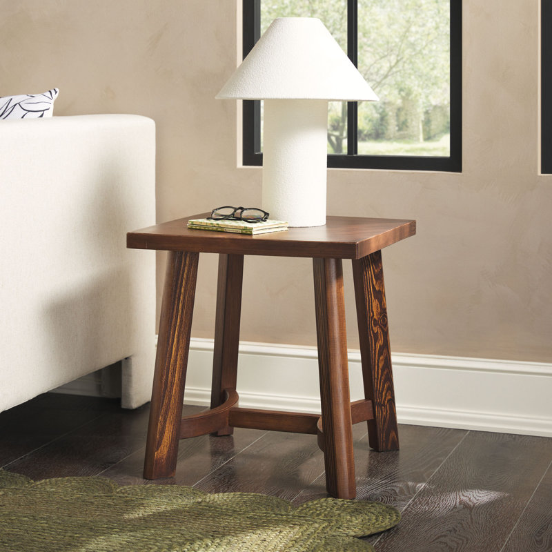 +Modern+Farmhouse+Rustic+Solid+Wood+Square+Side+Table+-1828239809 Sheesham Rustic Solid Wood Square Side Table - Image 1