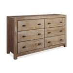 Solid Sheesham Wood Chest of 6 Drawers (Set of 2) – Bedroom Storage Cabinets - Image 2