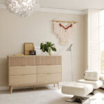 Solid Sheesham Wood 6-Drawer Double Dresser with Wave-Form Fluted Front Panels – 52” Wide Bedroom Storage Chest - Image 2