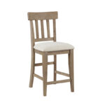 Upholstered Wood Counter Height Bar Stools with Cushioned Seating (Set of 2) - Image 2