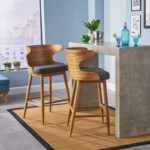 Upholstered Barstools with Solid Wood Support Frame for Counter Seating (Set of 2) - Image 2