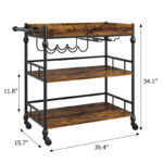 Heritage Grain Wooden Bar Cart - Image 5