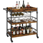 Heritage Grain Wooden Bar Cart - Image 3