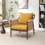 Upholstered Armchairs with Solid Wood Arms for Living Room - Image 5