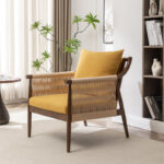 Upholstered Armchairs with Solid Wood Arms for Living Room - Image 2