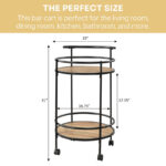 Metal Serving Bar Cart - Image 3