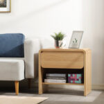 Wooden One-Drawer End Table with Built-In Storage Space