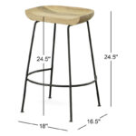 Solid Wood Bar and Counter Stools with Classic Minimal Design (Set of 2) - Image 8