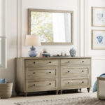 Solid Sheesham Wood Double Chest with 6 Drawers – 58.11” Wide Bedroom Storage Dresser