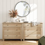 Solid Sheesham Wood Double Chest with 6 Drawers – 58.11” Wide Bedroom Storage Dresser - Image 2