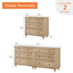 Solid Sheesham Wood Double Chest with 6 Drawers – 58.11” Wide Bedroom Storage Dresser - Image 6