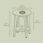 Solid Wood Side Table Set of 2 for Living Room, Bedroom and Balcony Corners - Image 4