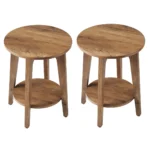 Solid Wood Side Table Set of 2 for Living Room, Bedroom and Balcony Corners - Image 3