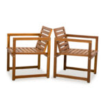 Upholstered Armchair with Wooden Base for Living & Lounge Corners - Image 4