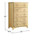 Solid Wood Storage Chest with Five Spacious Drawers for Bedroom and Living Interior Organisation - Image 4
