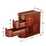 Solid Wood Narrow End Table with Two Storage Drawers for Living Room and Bedside Use - Image 4