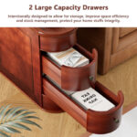 Solid Wood Narrow End Table with Two Storage Drawers for Living Room and Bedside Use - Image 7