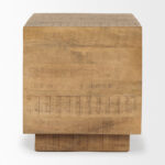 Solid Wood Block Side Table with Compact Modern Form - Image 5