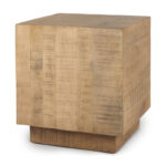 Solid Wood Block Side Table with Compact Modern Form - Image 2