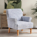 Premium Upholstered Solid Wood Armchair with Classic Rolled Arms - Image 6