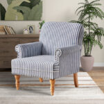 Premium Upholstered Solid Wood Armchair with Classic Rolled Arms - Image 2