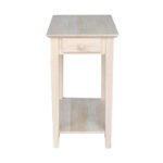 Solid Wood End Table with Open Storage Compartment and Natural Grain Finish - Image 8
