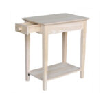 Solid Wood End Table with Open Storage Compartment and Natural Grain Finish - Image 7