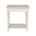 Solid Wood End Table with Open Storage Compartment and Natural Grain Finish - Image 6