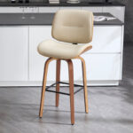 Upholstered Bar Stool with Premium Solid Wood Base for Home Counters - Image 7