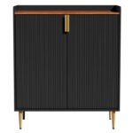 Modern Coffee Bar Cabinet with Wine Storage & Utility Drawer - Image 4