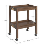 Wood-Finish Bar Cart with Dual Detachable Trays - Image 6