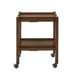Wood-Finish Bar Cart with Dual Detachable Trays - Image 7