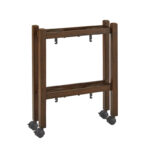 Wood-Finish Bar Cart with Dual Detachable Trays - Image 4