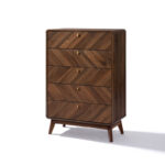 48-Inch Tall Engineered Wood Storage Chest with Five Functional Drawers for Home Organisation - Image 9