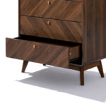 48-Inch Tall Engineered Wood Storage Chest with Five Functional Drawers for Home Organisation - Image 7