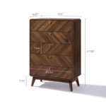 48-Inch Tall Engineered Wood Storage Chest with Five Functional Drawers for Home Organisation - Image 5