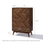 48-Inch Tall Engineered Wood Storage Chest with Five Functional Drawers for Home Organisation - Image 4