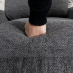 Coffee Chenille Upholstered Armchair with Wooden Base for Living & Lounge Corners - Image 4