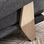 Coffee Chenille Upholstered Armchair with Wooden Base for Living & Lounge Corners - Image 8