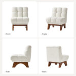 Contemporary Accent Arm Chairs with Solid Wood Leg Structure and Upholstered Comfort Seating - Image 3