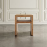 Solid Wood Side Table with Natural Finish and Compact Modern Look