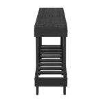 U-Style Pine Veneer Console Table with Vertical Stripe Drawer Fronts and Four-Leg Design - Image 8