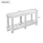 U-Style Pine Veneer Console Table with Vertical Stripe Drawer Fronts and Four-Leg Design - Image 4