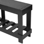 U-Style Pine Veneer Console Table with Vertical Stripe Drawer Fronts and Four-Leg Design - Image 9