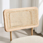 Bar Stools with Rattan Cane Backrest and Solid Wood Base for Counters (Set of 2) - Image 10