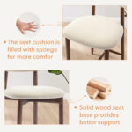 Classic Upholstered Counter Stool Set with Solid Wood Bar Frame (Pack of 2) - Image 3