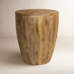 Solid Wood End Table with Natural Finish and Contemporary Compact Shape