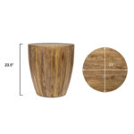 Solid Wood End Table with Natural Finish and Contemporary Compact Shape - Image 2